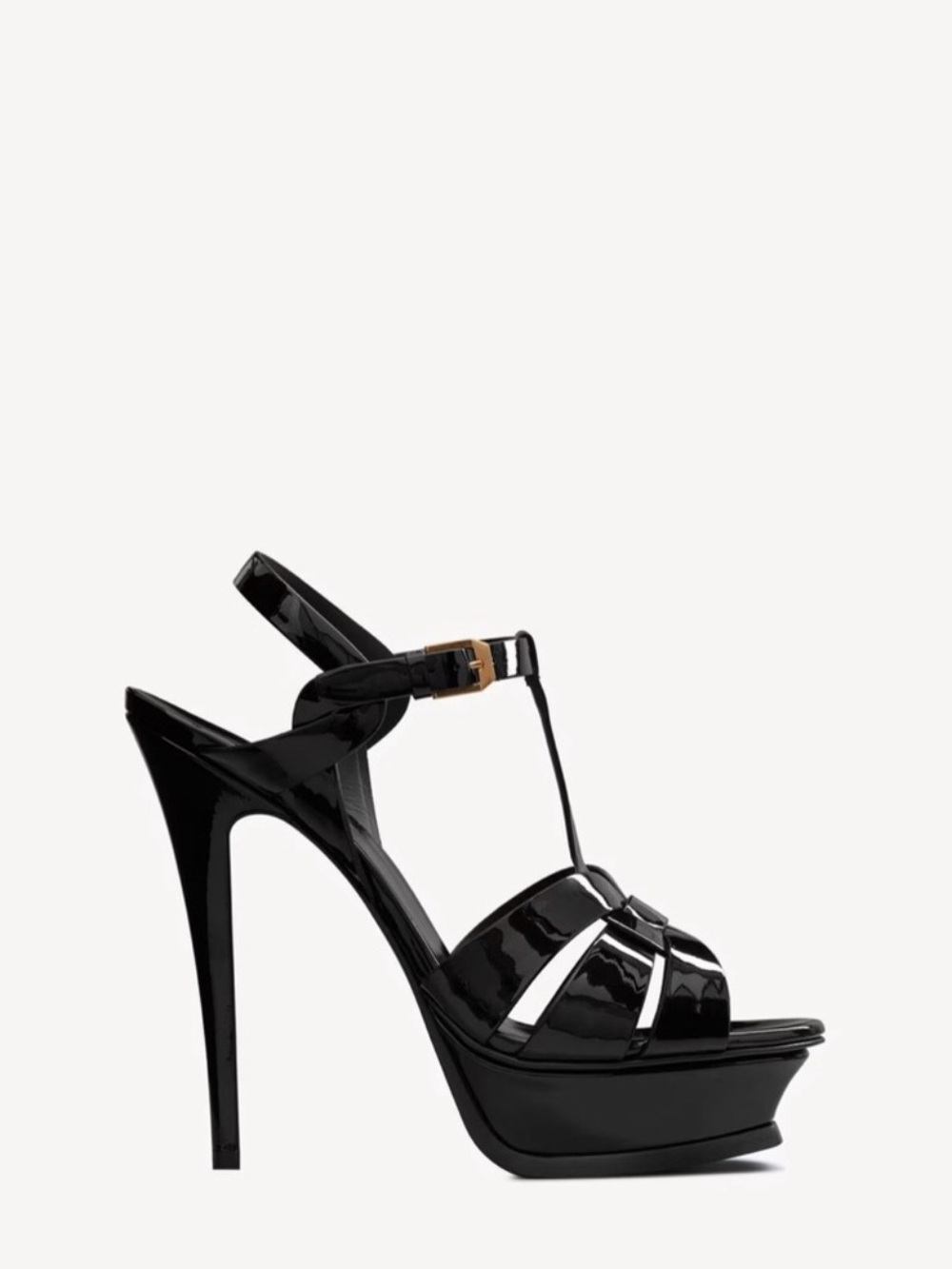 Yves Saint Laurent Tribute Black Patent Platform Heels